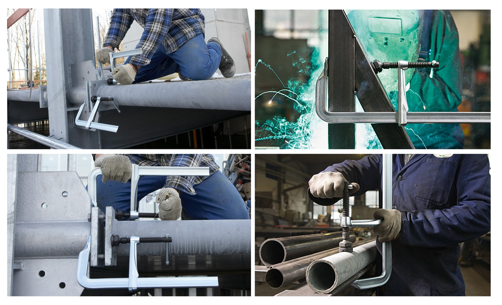 АКЦИЯ НОЯБРЬ 2025! Высокоэффективная струбцина для работы с металлом BESSEY SGM, ширина зажима 1000 мм, рейка 34 х 13 мм, 12 кН, затяжка 40 Нм, Т-ручка BE-SG100M