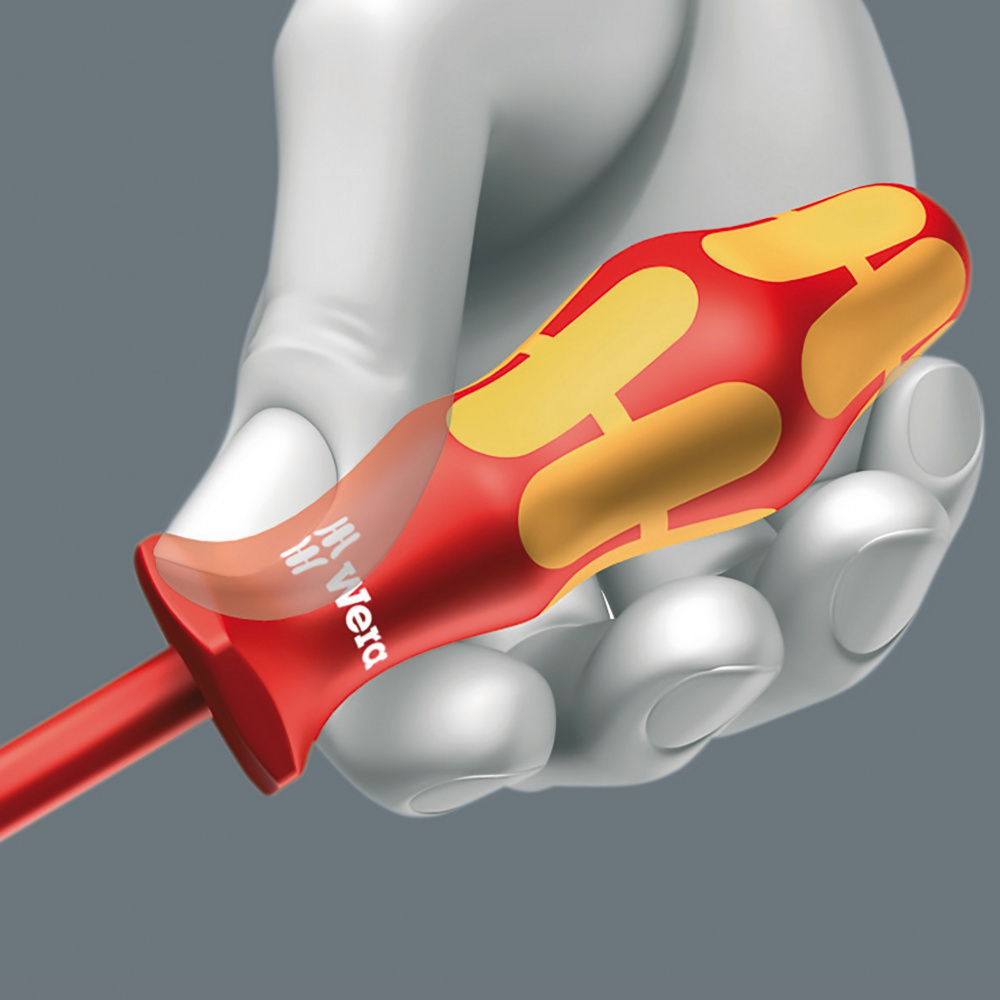 АКЦИЯ 2025! Отвертка диэлектрическая крестовая Pozidriv Kraftform Plus 165 i PZ VDE, PZ 3 / 150 мм, 006166 WERA WE-006166