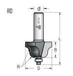 Фреза римский профиль R4 D25,4 B14,5 с подшипником хвостовик 12  WPW RD04002