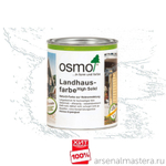 ХИТ! Непрозрачная краска для наружных работ Osmo 2101 белая 0,75 л Landhausfarbe Osmo-2101-0.75 11400027