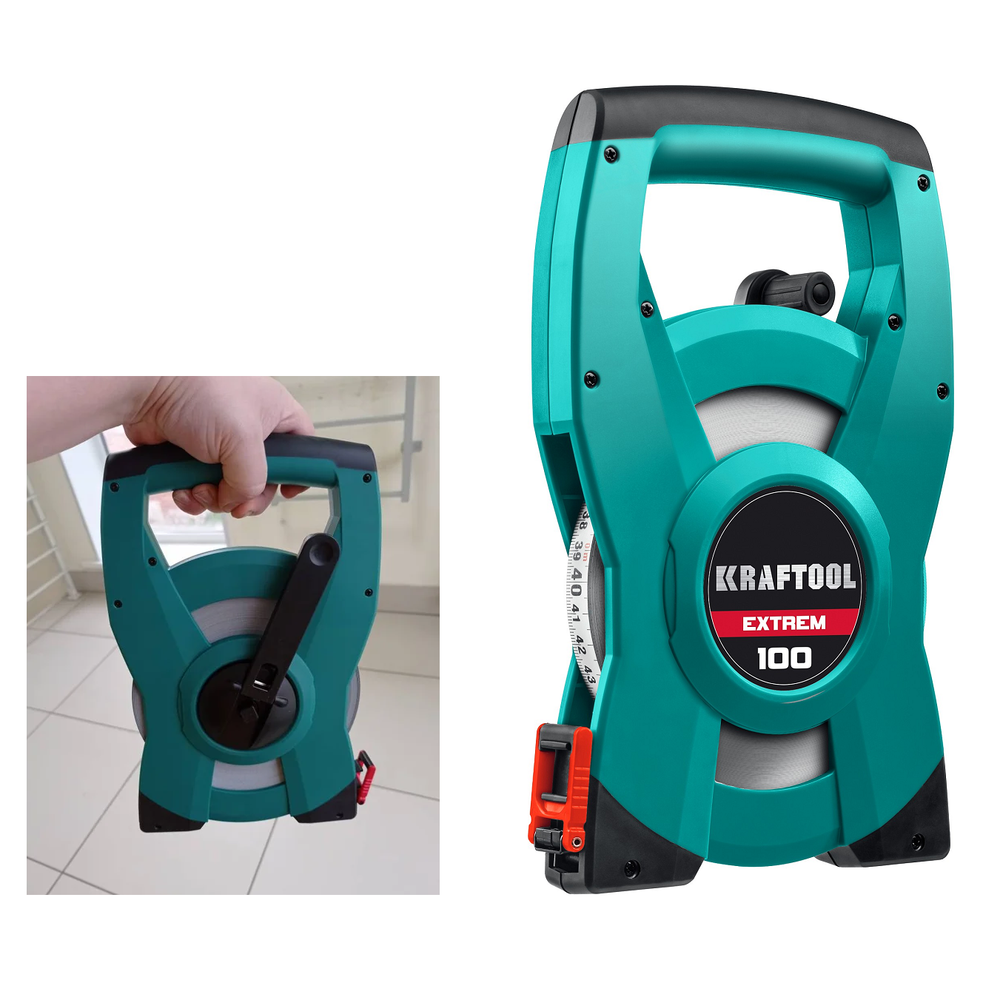 Новинка! Мерная лента геодезическая стальная KRAFTOOL EXTREM 100 м 34185-100