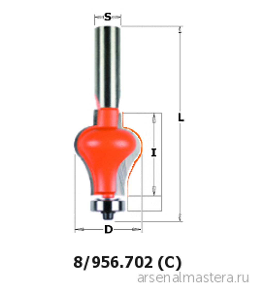 Фреза для перил бок (C) S 12 D 31,75 x 38 CMT 956.702.11
