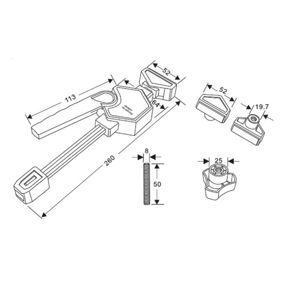 ХИТ! Комплект из 2-х штук Прижимы верстачные эксцентриковые Woodwork CLM-002