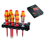 Новинка! Набор 7 предметов WERA Kraftform Plus ОТВЕРТКИ диэлектрические 160 i / 165 i / 7 Rack VDE, пробник - подставка PZ 1-2, SL 2.5-3.5-4-5.5 WE-006148