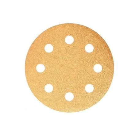 Шлифовальные круги в комплекте 100 шт GOLD B312T 125 мм на липучке 8 отверстий золотистый P 220 SUNMIGHT 58111-100
