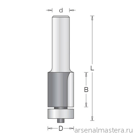 Концевая обгонная фреза для инкрустации DIMAR D 19 мм B 25,4 мм L 80 мм d 12 мм 1014169