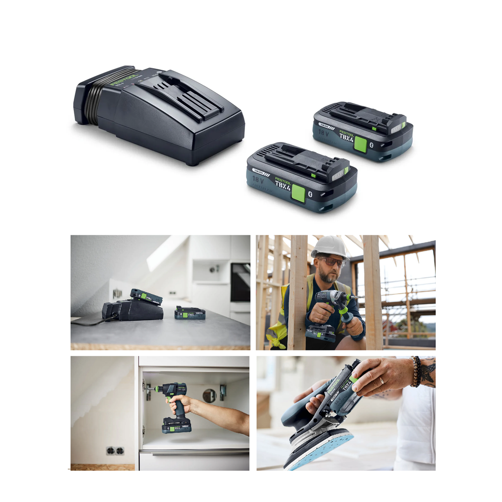 Новинка 2026! Энергокомплект стартовый FESTOOL 18 В 2xTBX4/TCL6, ДВА Аккумулятора BP 18 TBX 4 C-ASI, Быстрозарядное устройство TCL 6 578731