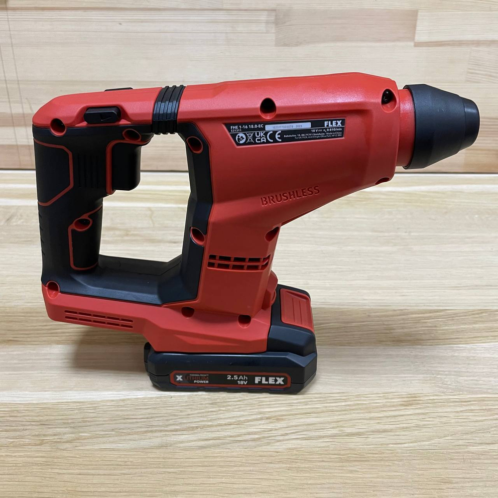 Новинка! Легкий аккумуляторный перфоратор FLEX FHE 1-16 18.0-EC TC 2.5/set два аккумулятора и зарядное устройство в кейсе 531312