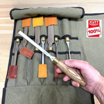 СУПЕР ХИТ! Набор стамесок 8 штук серия Волга 6, 8, 10, 12, 16, 20, 26, 30 мм в сумке - скрутке ПЕТРОГРАДЪ М00022895