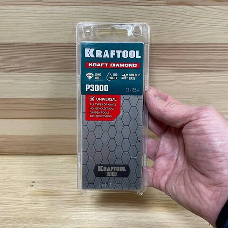 Новинка! Пластина алмазная заточная KRAFTOOL DIAMOND 63 х 150 мм, Р3000. Для ручной заточки ножей, инструментов, инвентаря, работы с плиткой 35710-3000