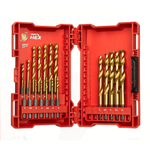 Набор сверл по металлу 19 единиц RED HEX - SHOCKWAVE HSS-TiN Shockwave HSS-G Tin Red Hex Set - 19 pc MILWAUKEE 4932493866