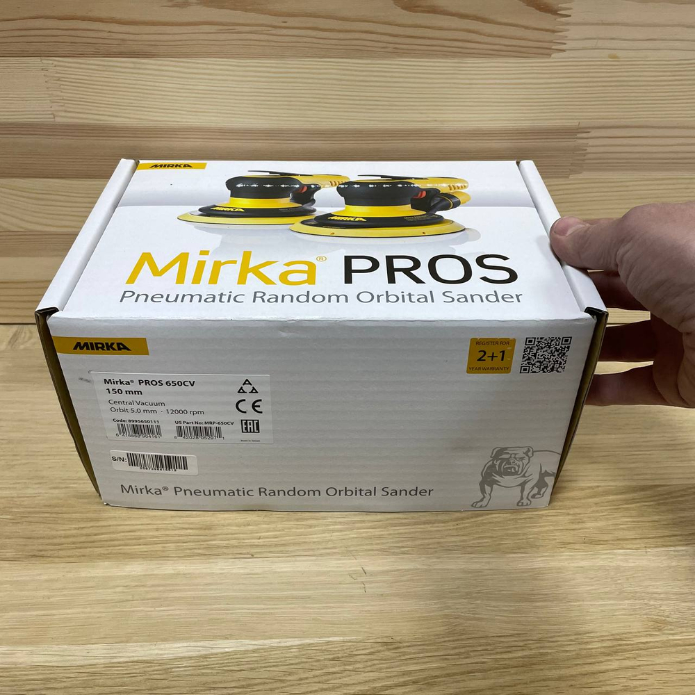 Шлифовальная пневматическая машинка для профессионального шлифования MIRKA PROS 650CV 150 мм орбита 5 мм 8995650111