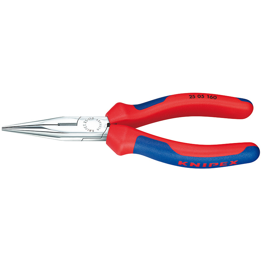 Длинногубцы 160 мм с режущими кромками, хром, 2-комп ручки 25 05 160 KNIPEX KN-2505160