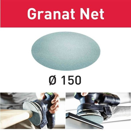 Шлифовальный материал на сетчатой основе FESTOOL Granat Net STF D150 P80 GR NET/50 50шт 203303