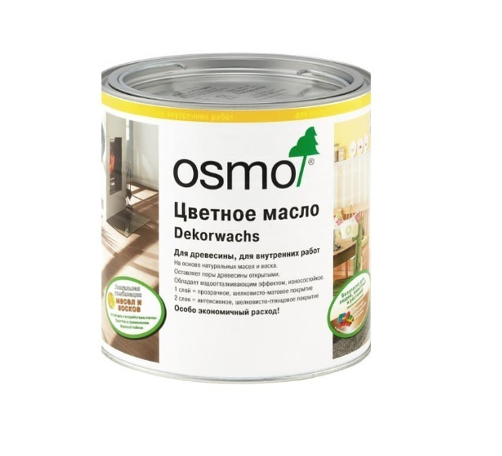 Цветное масло с воском прозрачное Osmo 3102 Бук дымчатый 0,75 л Dekorwachs Transparent для внутренних работ Osmo-3102-0,75 10100814