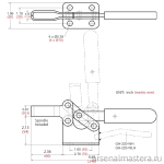 ХИТ! Зажим механический с горизонтальной ручкой усилие 400 кг WOODWORK GH-200-W