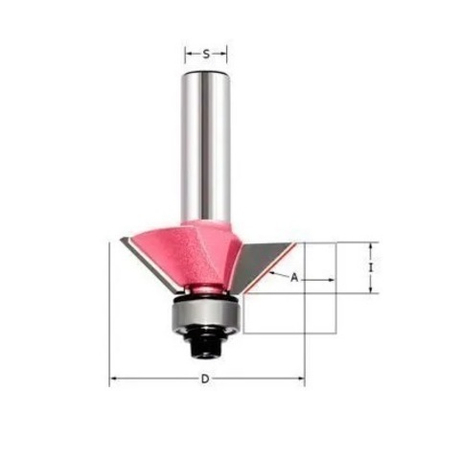 Новинка! Фреза для снятия фаски 45 гр. нижний подшипник Z 2  D 31 x 12.5 x 54  S 8 PROCUT 156881P