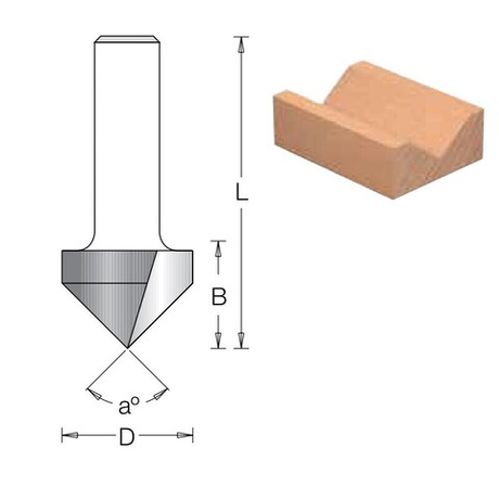 Фреза пазовая V-образная DIMAR 31,8 x 25,4 x 63,5 x 12 угол 90 1050229