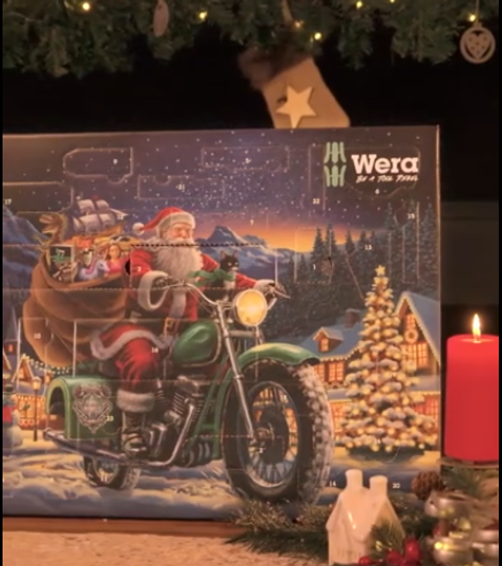 Новинка! Рождественский календарь WERA Advent 2025 16 VE 1 и Промо - набор Kraftform 28 предметов ОТВЕРТКИ + 2 подставка + открывалка, Шлиц Torx, крестообразный, прямой, шестиугольный (H) WE-136610