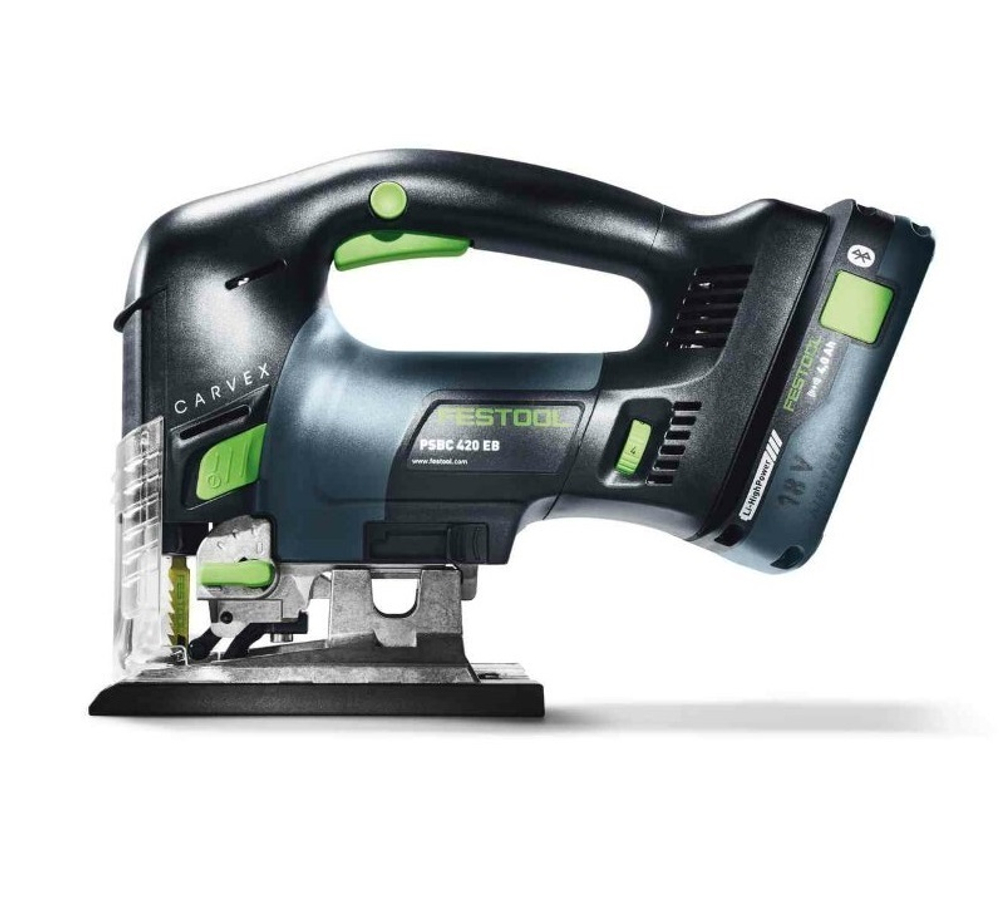 Аккумуляторный маятниковый лобзик с ручкой - скобой FESTOOL CARVEX PSBC 420 HPC 4,0 EBI-Plus (быстрозарядное устройство TCL 6, аккумулятор BP 18 Li 4,0 HPC-ASI) 576532