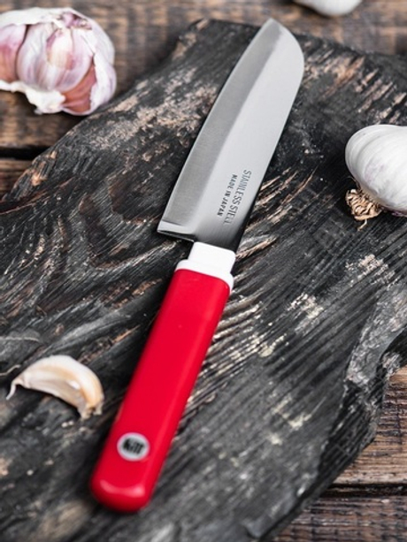 ХИТ! Нож японский овощной кухонный Fuji Cutlery Special series длина лезвия 100 мм, рукоять термопластик GRN, цвет красный, заточка 1000 Tojiro FK-403