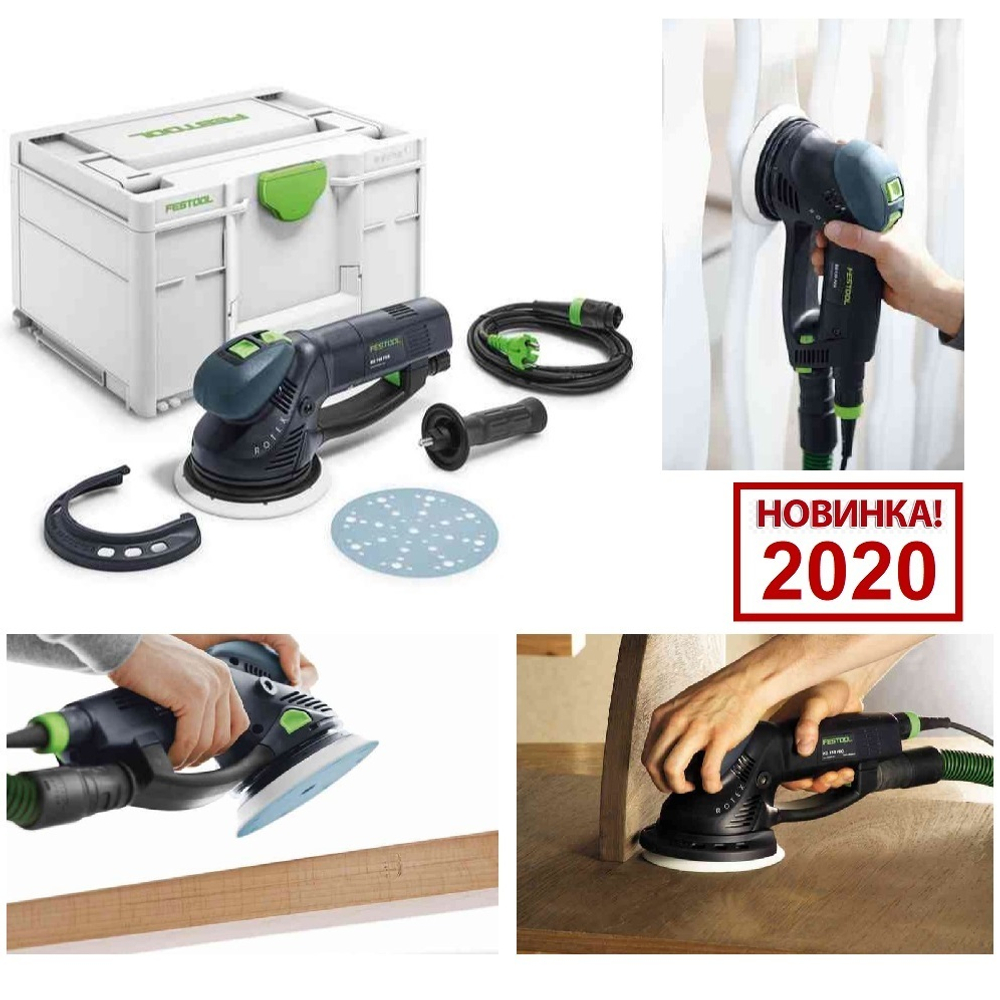 ХИТ! Эксцентриковая шлифовальная машинка с редуктором FESTOOL ROTEX RO 150 FEQ-Plus для грубого, тонкого шлифования и полирования в систейнере Systainer SYS3 M 237 576017