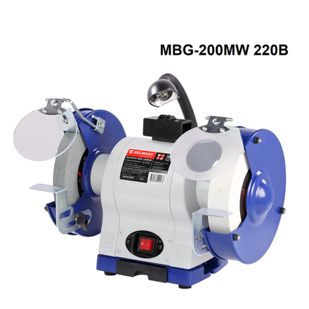 АКЦИЯ ЧЕРНАЯ ПЯТНИЦА! Станок заточной BELMASH MBG-200MW 0,6 кВт 220В, заточные диски D 200 мм шириной 25 и 40 мм S234A