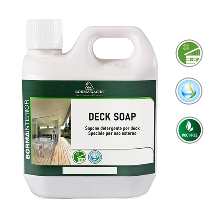 АКЦИЯ ЛЕТО 2025! Моющее средство концентрированное Deck Soap 5 л для регулярного ухода за деревянными настилами, террасами, палубами для наружных работ Borma 0027