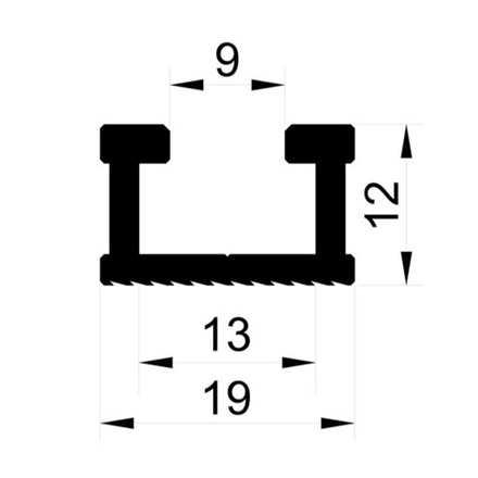 ХИТ! Профиль - шина алюминиевая Woodwork TR19 19 х 12 мм длина 1,2 м TR19.120