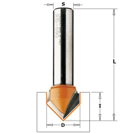 Фреза пазовая c углом 90 гр. S=8 D= 16 x 12,7 CMT 915.160.11