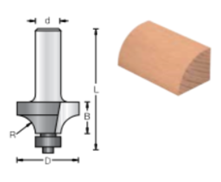 ХИТ! Фреза радиусная с нижним подшипником DIMAR 19.1 x 9.5 x 50 x 6 R 3.2 1090043