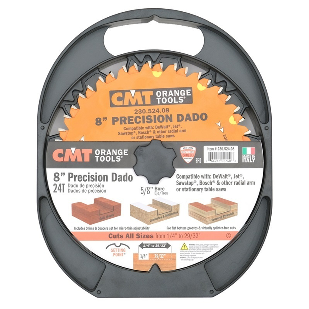 ХИТ! Диск пильный 200 x 15,87 x 6,35-22,23 / 2,5 -5° FTG+ATB Z 24 Dado CMT 230.524.08