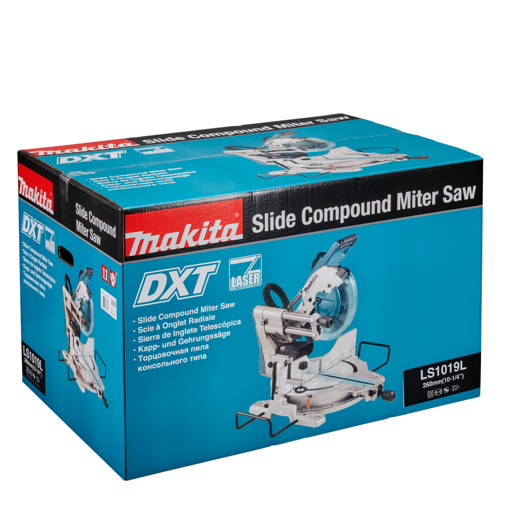 Новинка! Торцовочная пила Makita 1,51 кВт, диск 260/30 мм с протяжкой и лазером, Глубина пропила 90/45 град 91 мм, Ширина пропила 90 и 45 град.279/197 и 91/91 мм LS1019L