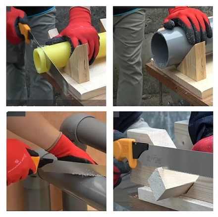 ХИТ! Ножовка японская по пластику Utility Saw PVC240 17 TPI 225 мм толщина 0,6 мм для резки водопроводных труб ПВХ, полипропилена PP, термопластов ABS, акрила, гипсокартона, полиэтилена PE, акрилового стекла ZetSaw Z.58006