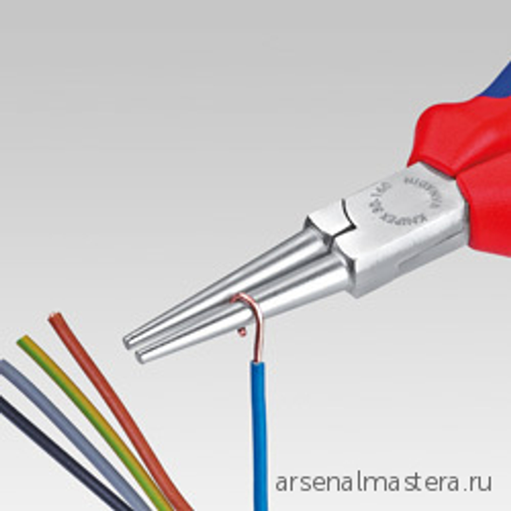 Круглогубцы 160 мм, губки без насечек 41 мм, хром, 2-комп ручки 30 35 160 KNIPEX KN-3035160