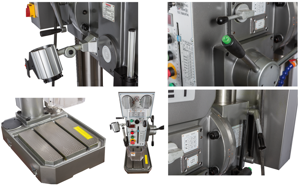 АКЦИЯ ЧЕРНАЯ ПЯТНИЦА! Редукторный сверлильный станок настольный с подставкой JET GHD-35PFA 1,2 кВт 380 В по металлу, Мах Ø35 мм, М22, с редуктором, погруженным в масло, сверлильные работы в условиях высокой загруженности 50000965T