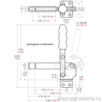 ХИТ! Зажим механический с вертикальной ручкой усилие 227 кг Woodwork GH-12130