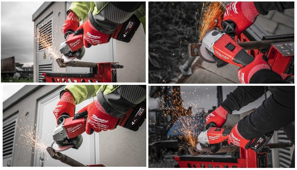 УДОБНЫЙ КОМПЛЕКТ! В кейсе M18 BLSAG125X-402X: Аккумуляторная углошлифовальная машина (УШМ, Болгарка), 2 Аккумулятора B4 4.0 Ач, Зарядное устройство M12-18 C-1 Milwaukee 4933492644