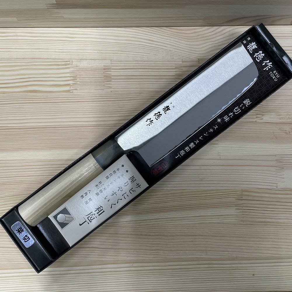 Японский Овощной Кухонный Нож Накири Fuji Cutlery Ryutoku длина лезвия 160 мм нержавеющая сталь рукоять магнолия заточка 5000 Tojiro FC-580