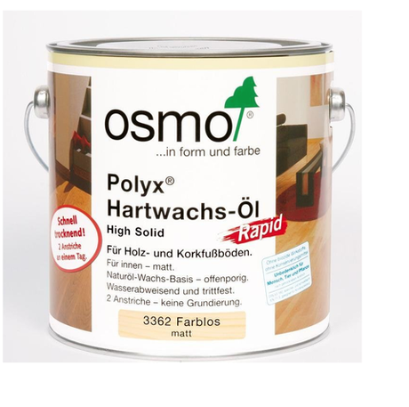 Масло экспресс с твердым воском Osmo 3362 Бесцветное матовое 2,5 л Hartwachs-Ol Express с ускоренным временем высыхания от 2-3 часов для внутренних работOsmo-3362-2,5 10300284