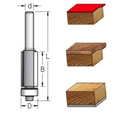 Фреза обгонная с нижним подшипником WPW 12.7 x 51 x 115 x 12 Z2 F281272