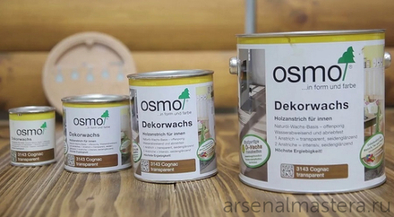 Цветное масло OSMO 3143 Коньяк 0,75 л Dekorwachs Transparent Tone для внутренних работ Osmo-3143-0,75 10100272