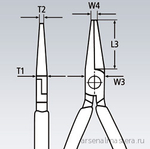 Длинногубцы 160 мм с режущими кромками, хром, 2-комп ручки 25 05 160 KNIPEX KN-2505160