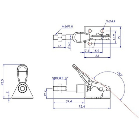 ХИТ! Прижим шатунный усилие 45 кг Woodwork GH-301-BM