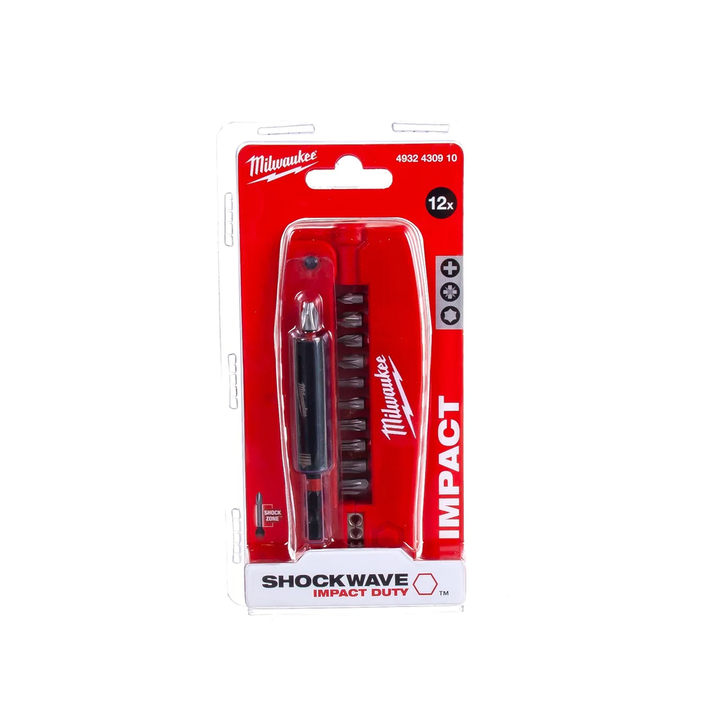 ХИТ! Набор бит 12 шт. Milwaukee SHOCKWAVE Impact Duty set 2 GEN III Крокодил N 2 дюйм 4932430910