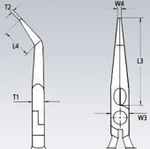 Длинногубцы 160 мм с режущими кромками VDE, губки 40°, фосфатированные, 2-комп ручки KNIPEX KN-2526160