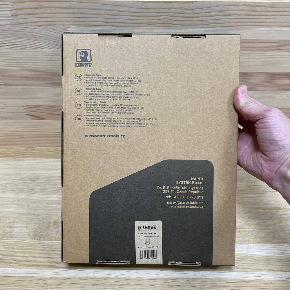 ХИТ! Набор столярных стамесок (долото) Narex в деревянном кейсе 6 шт (6, 10, 12, 16, 20, 26 мм) WOOD LINE PROFI 853055